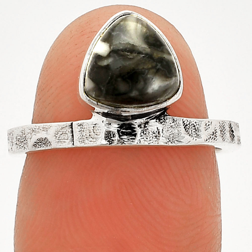 Natural Mexican Cabbing Fossil Ring size-6 R-1037 SDR234121