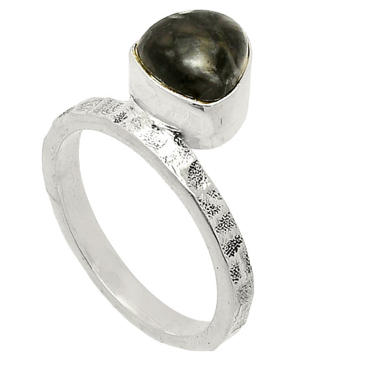 Natural Mexican Cabbing Fossil Ring size-6 R-1037 SDR234121