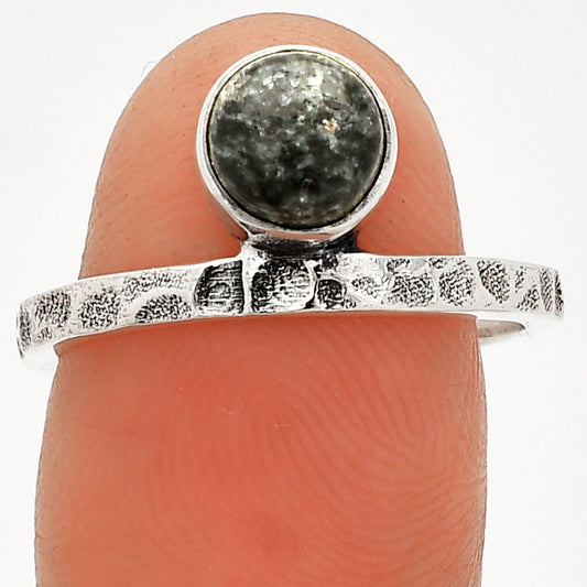 Natural Obsidian And Zinc Ring size-8 R-1037 SDR234132