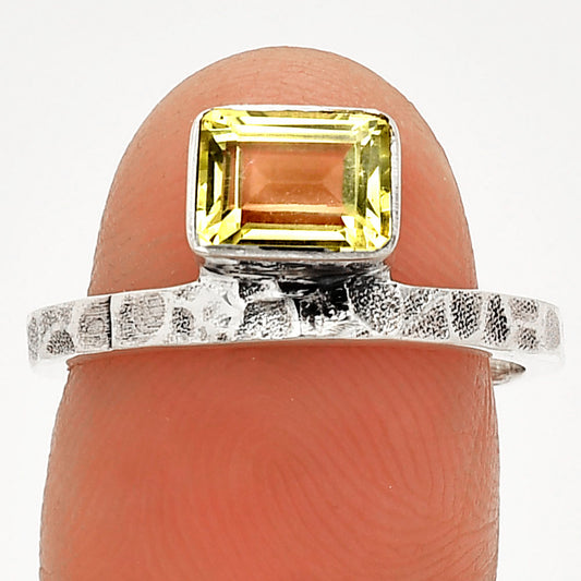 Natural Lemon Quartz Ring size-7 R-1037 SDR234184