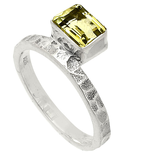 Natural Lemon Quartz Ring size-7 R-1037 SDR234184