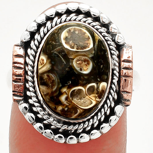 Two Tone - Turtella Jasper - USA Ring size-8 R-1414 SDR234229