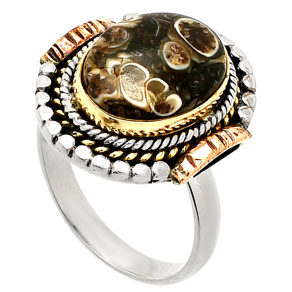 Two Tone - Turtella Jasper - USA Ring size-8 R-1414 SDR234229