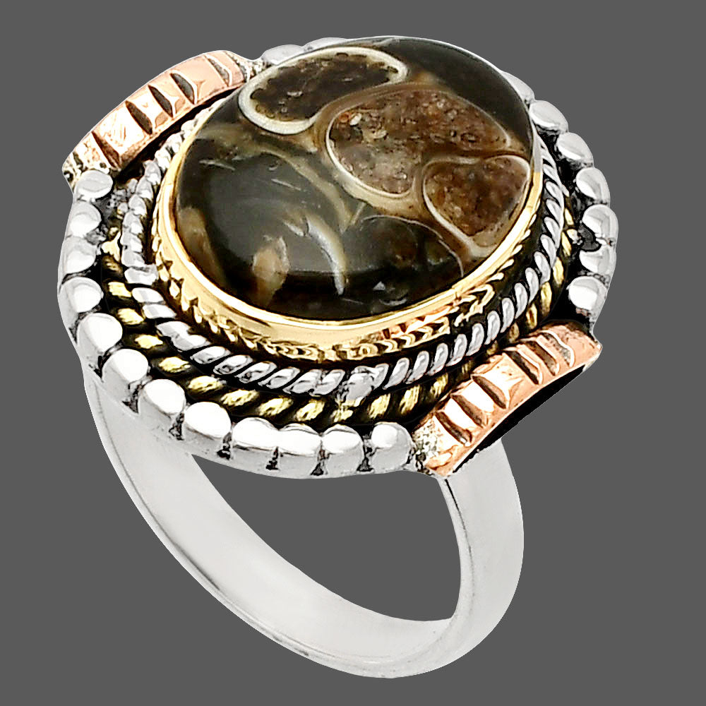 Two Tone - Turtella Jasper - USA Ring size-7 R-1414 SDR234235