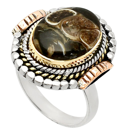 Two Tone - Turtella Jasper - USA Ring size-7 R-1414 SDR234235