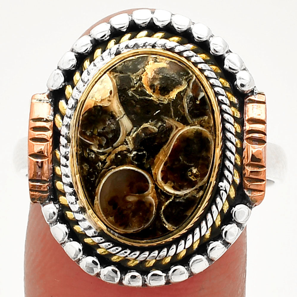 Two Tone - Turtella Jasper - USA Ring size-9.5 R-1414 SDR234273
