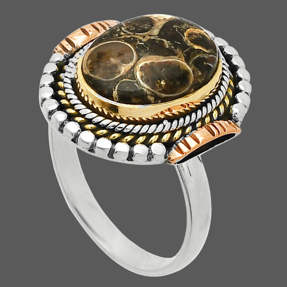 Two Tone - Turtella Jasper - USA Ring size-9.5 R-1414 SDR234273