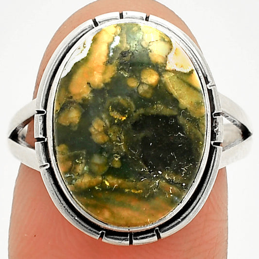 Natural Rhyolite - Rainforest Jasper Ring size-8 R-1012 SDR234691