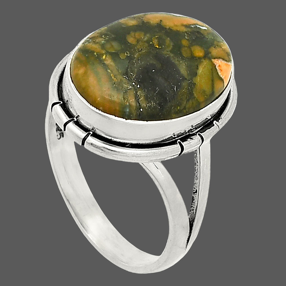Natural Rhyolite - Rainforest Jasper Ring size-8 R-1012 SDR234691
