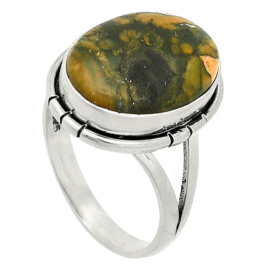 Natural Rhyolite - Rainforest Jasper Ring size-8 R-1012 SDR234691