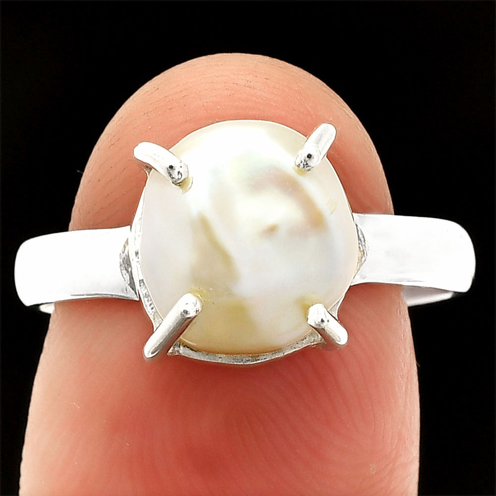 Natural Fresh Water Biwa Pearl Ring size-8 R-1019 SDR235324