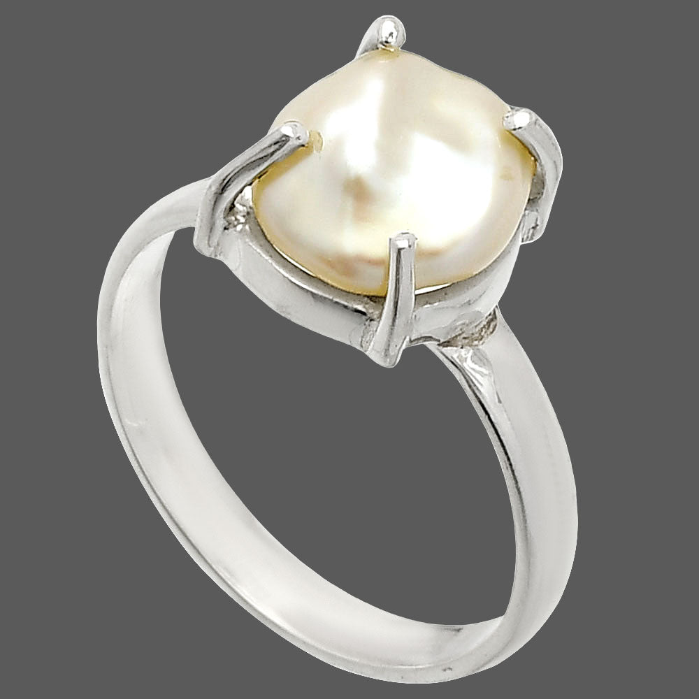 Natural Fresh Water Biwa Pearl Ring size-8 R-1019 SDR235324