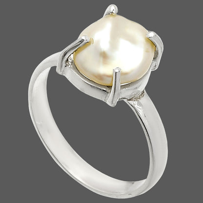 Natural Fresh Water Biwa Pearl Ring size-8 R-1019 SDR235324