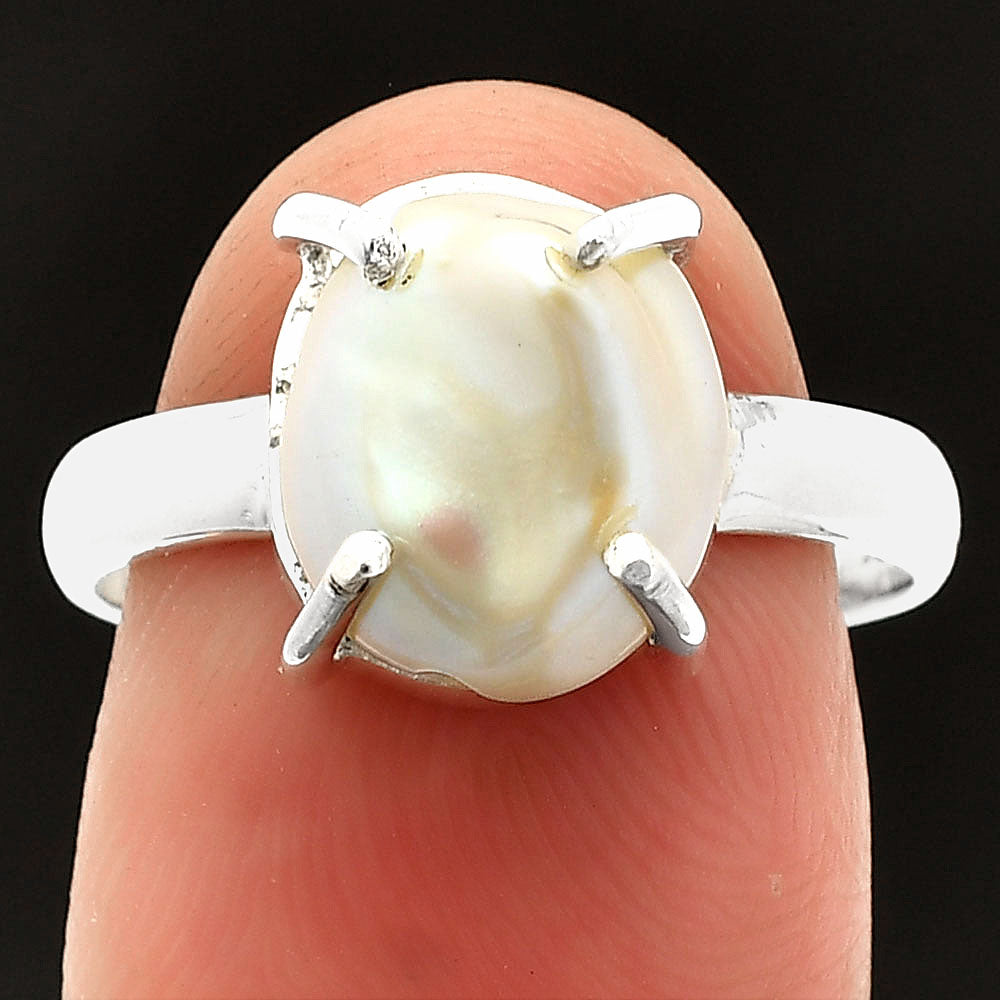Natural Fresh Water Biwa Pearl Ring size-8 R-1019 SDR235340