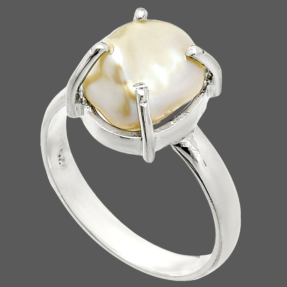 Natural Fresh Water Biwa Pearl Ring size-8 R-1019 SDR235340
