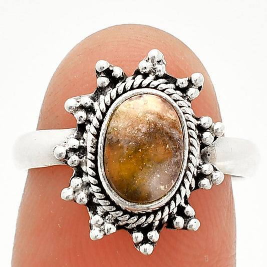 Natural Indian Blanket Jasper Ring size-7 R-1095 SDR235388