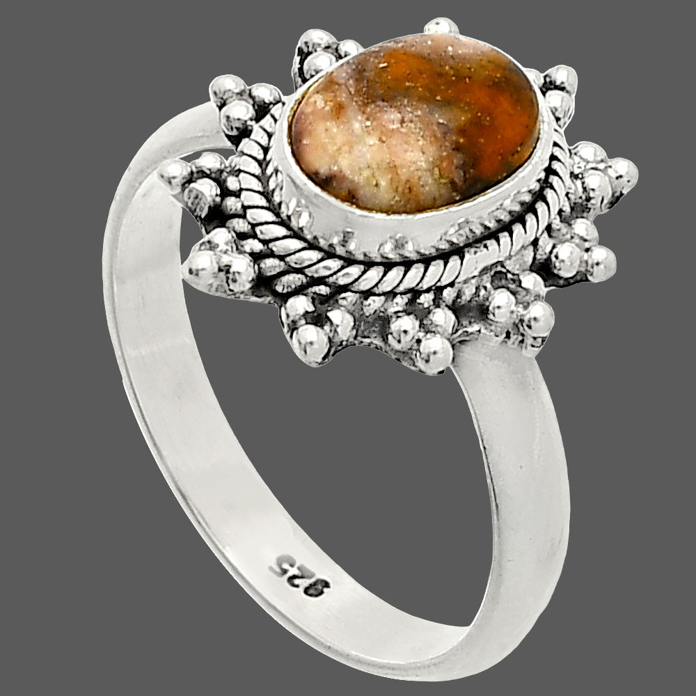 Natural Indian Blanket Jasper Ring size-7 R-1095 SDR235388