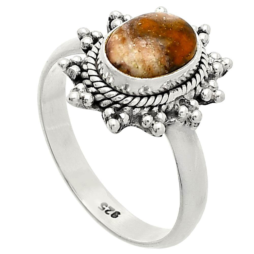 Natural Indian Blanket Jasper Ring size-7 R-1095 SDR235388