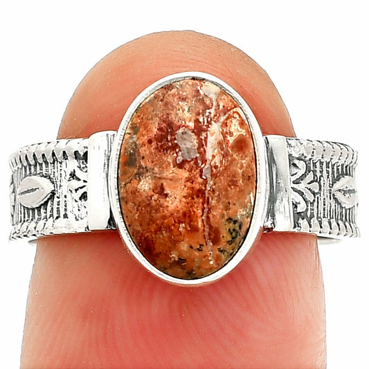 Natural Leopard Skin Jasper Ring size-8 R-1058 SDR235498