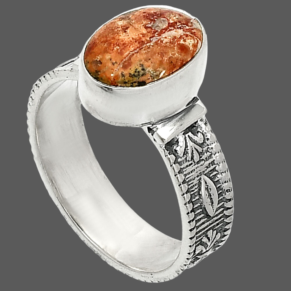 Natural Leopard Skin Jasper Ring size-8 R-1058 SDR235498