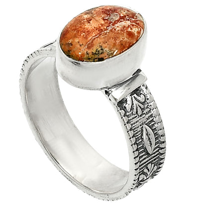 Natural Leopard Skin Jasper Ring size-8 R-1058 SDR235498