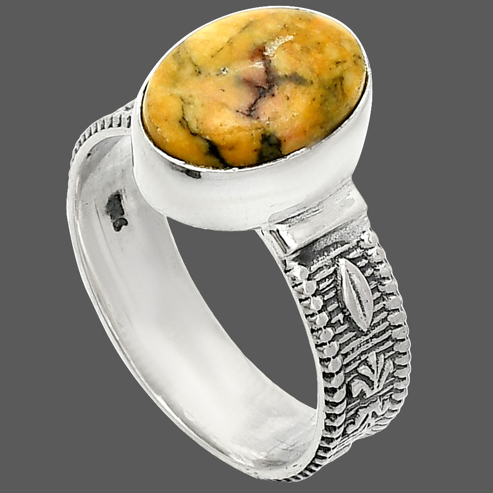 Natural Honey Dendritic Opal Ring size-9 R-1058 SDR235592