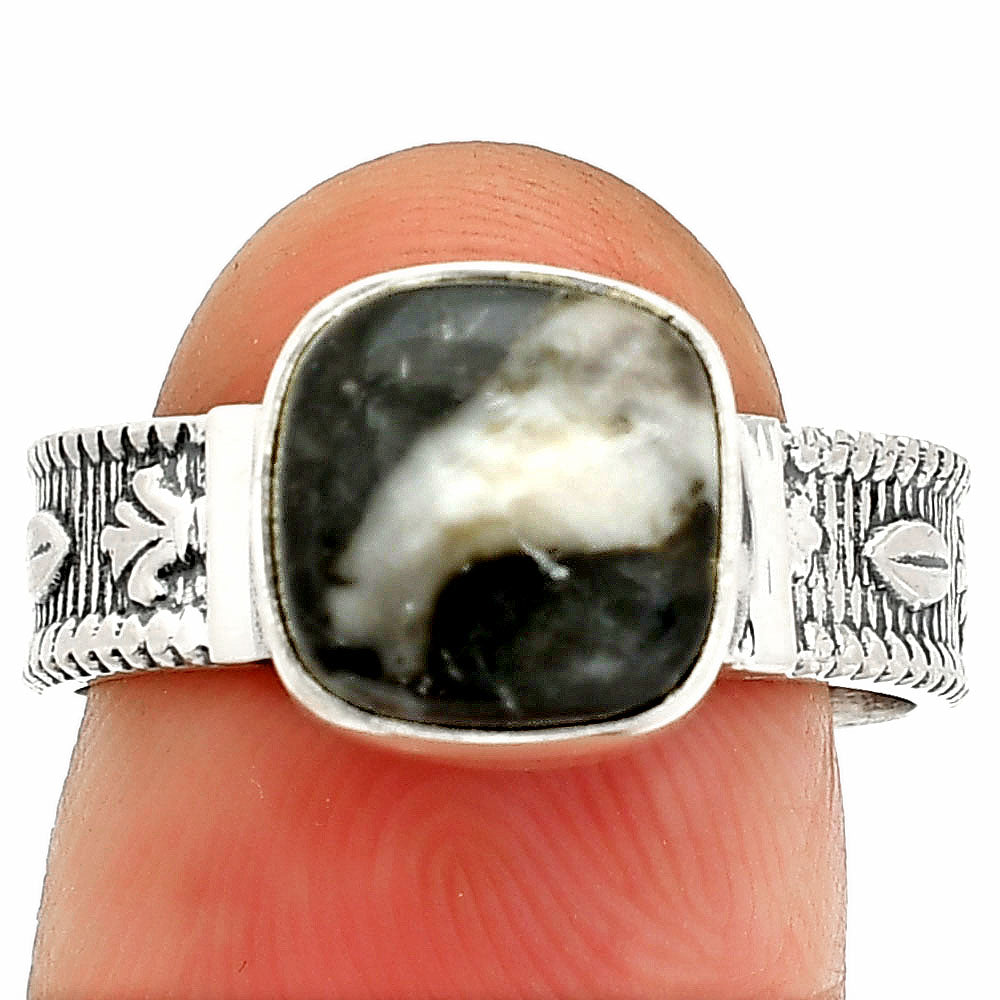 Natural Mexican Cabbing Fossil Ring size-8 R-1058 SDR235598