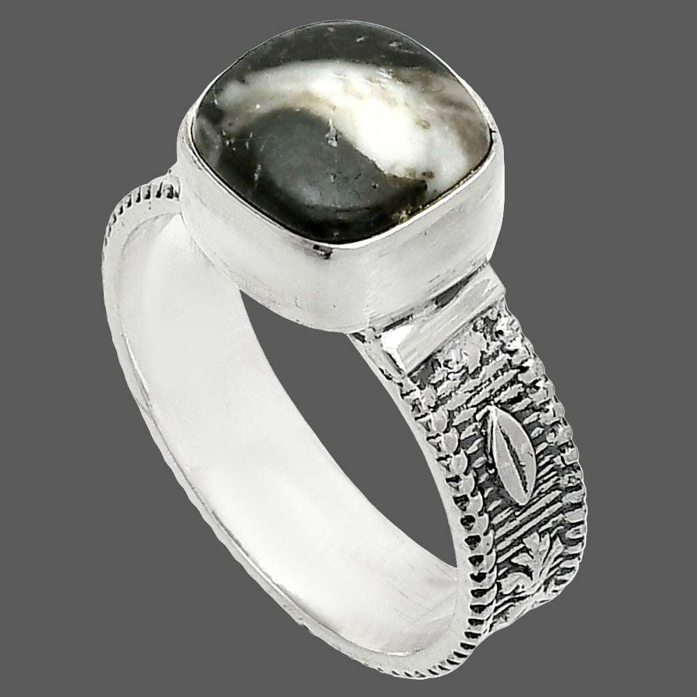 Natural Mexican Cabbing Fossil Ring size-8 R-1058 SDR235598
