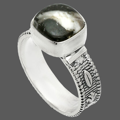 Natural Mexican Cabbing Fossil Ring size-8 R-1058 SDR235598