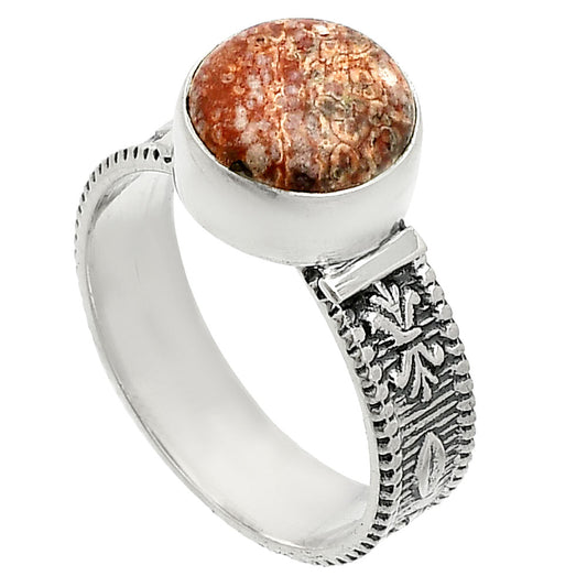 Natural Leopard Skin Jasper Ring size-8 R-1058 SDR235613