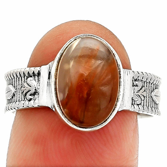 Natural Red Moss Agate Ring size-9 R-1058 SDR235636