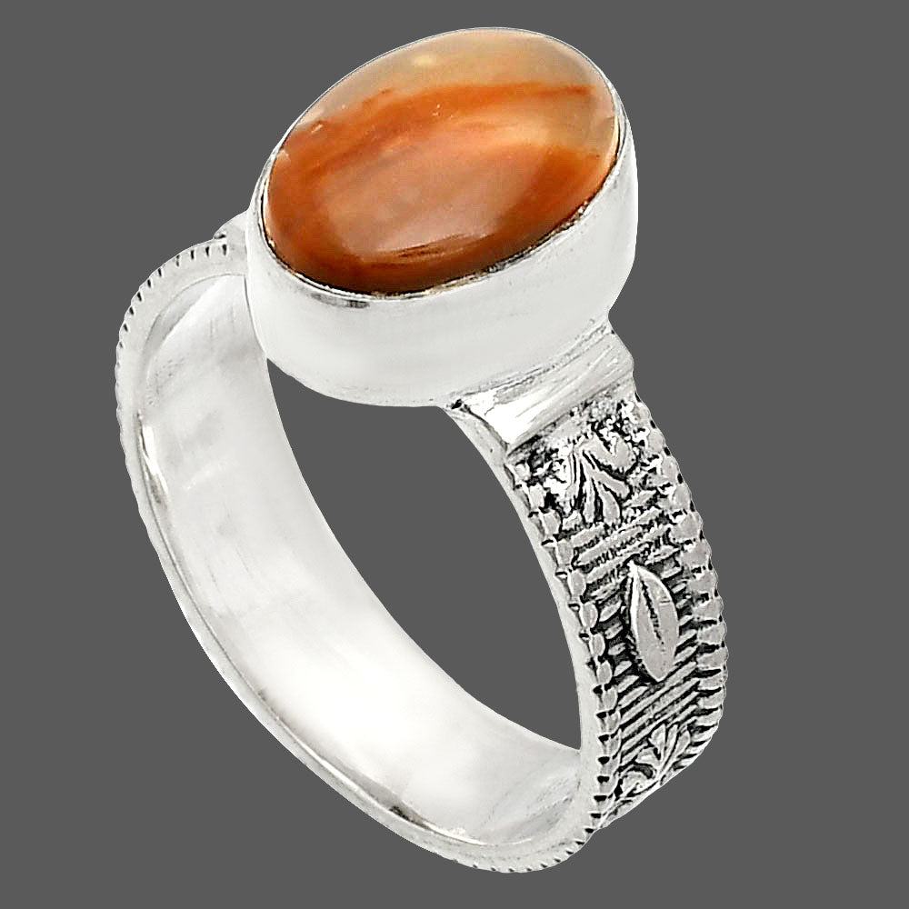 Natural Red Moss Agate Ring size-9 R-1058 SDR235636