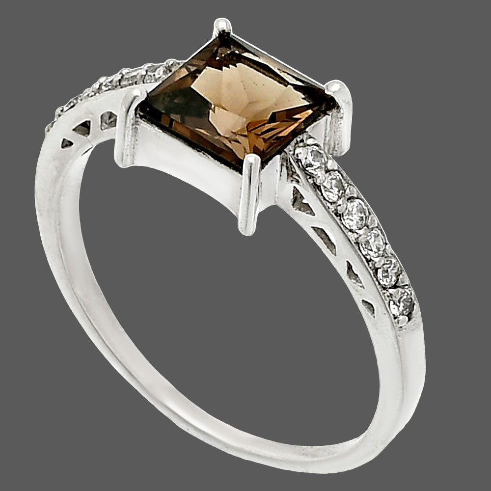 Natural Smoky Quartz - Brazil Ring size-7.5 R-1718 SDR235699