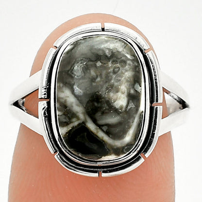 Natural Mexican Cabbing Fossil Ring size-7 R-1012 SDR235708