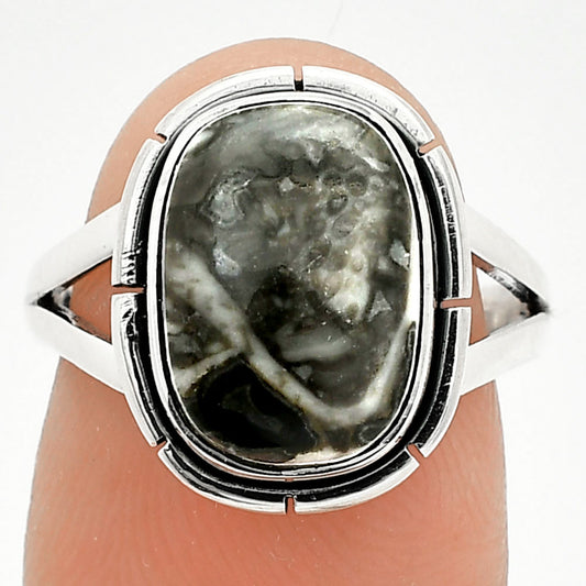 Natural Mexican Cabbing Fossil Ring size-7 R-1012 SDR235708