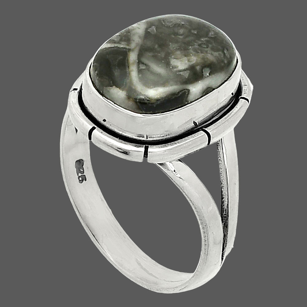 Natural Mexican Cabbing Fossil Ring size-7 R-1012 SDR235708