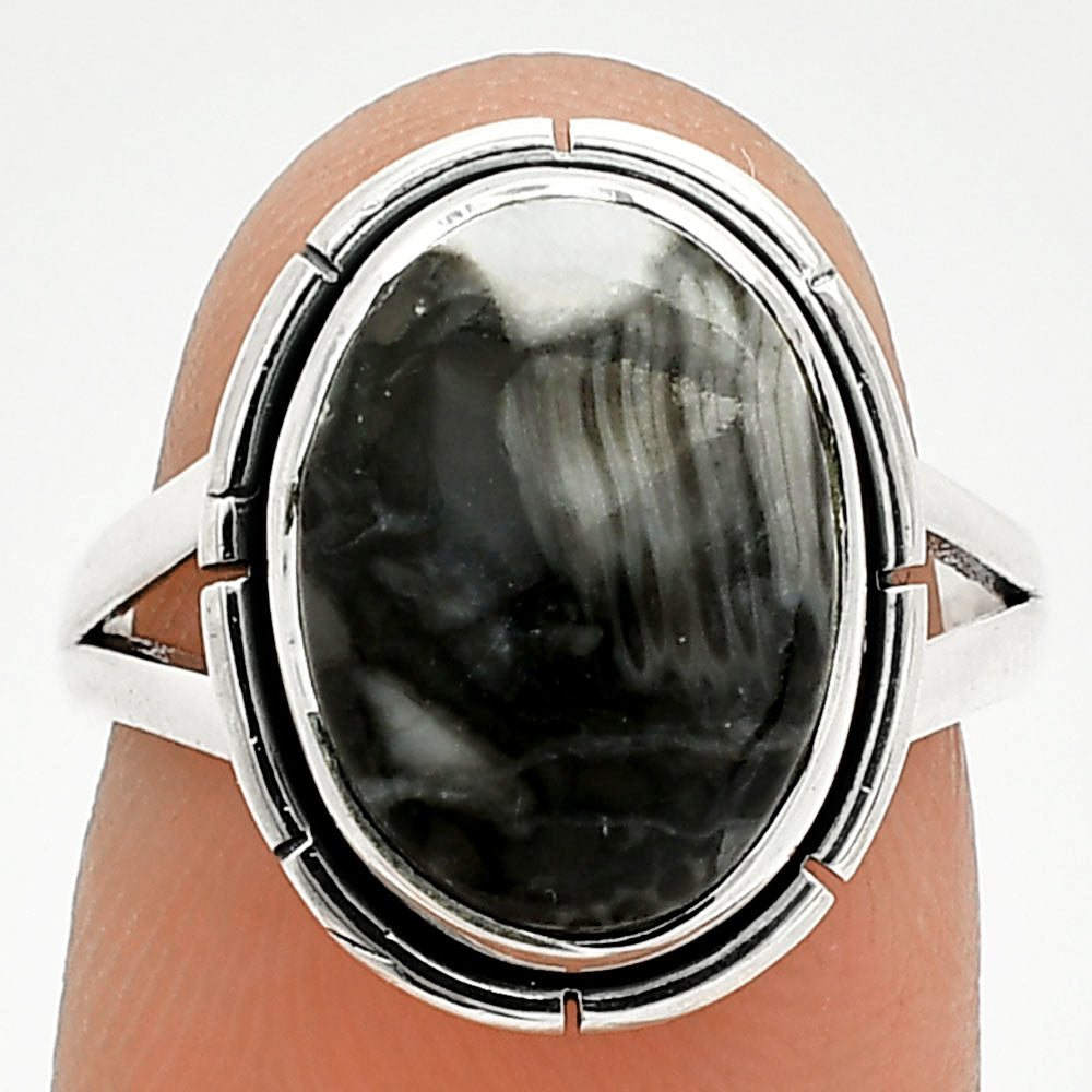 Natural Mexican Cabbing Fossil Ring size-6.5 R-1012 SDR235807