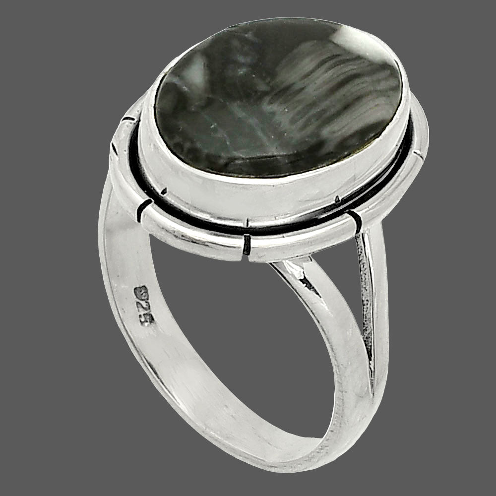 Natural Mexican Cabbing Fossil Ring size-6.5 R-1012 SDR235807