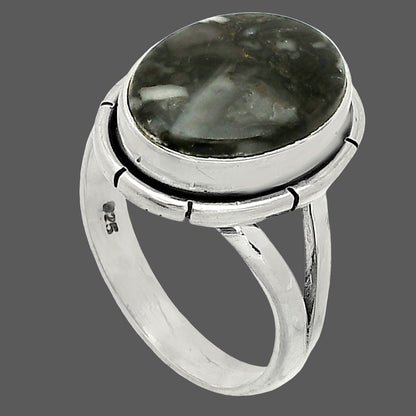 Natural Mexican Cabbing Fossil Ring size-7 R-1012 SDR235812