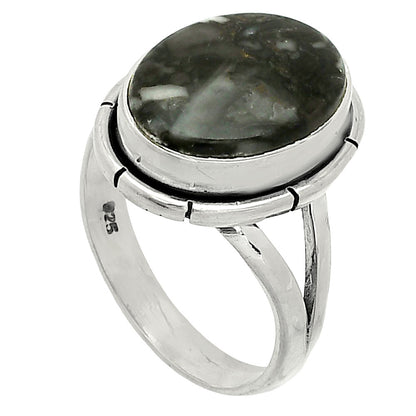 Natural Mexican Cabbing Fossil Ring size-7 R-1012 SDR235812