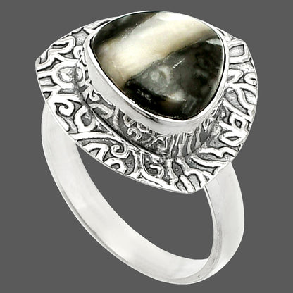 Natural Mexican Cabbing Fossil Ring size-7 R-1649 SDR236477