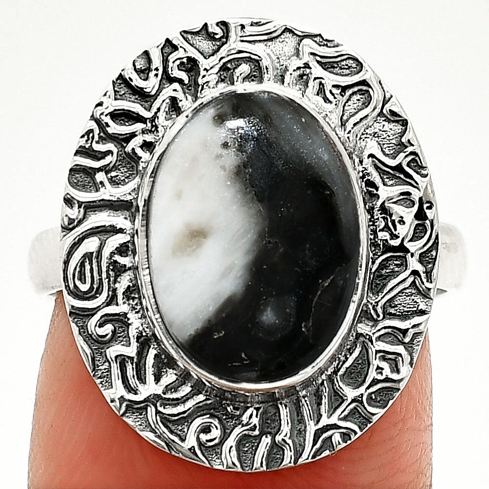 Natural Mexican Cabbing Fossil Ring size-7 R-1649 SDR236515