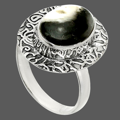 Natural Mexican Cabbing Fossil Ring size-7 R-1649 SDR236515