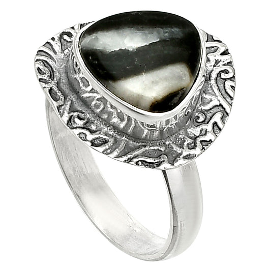 Natural Mexican Cabbing Fossil Ring size-6 R-1649 SDR236523
