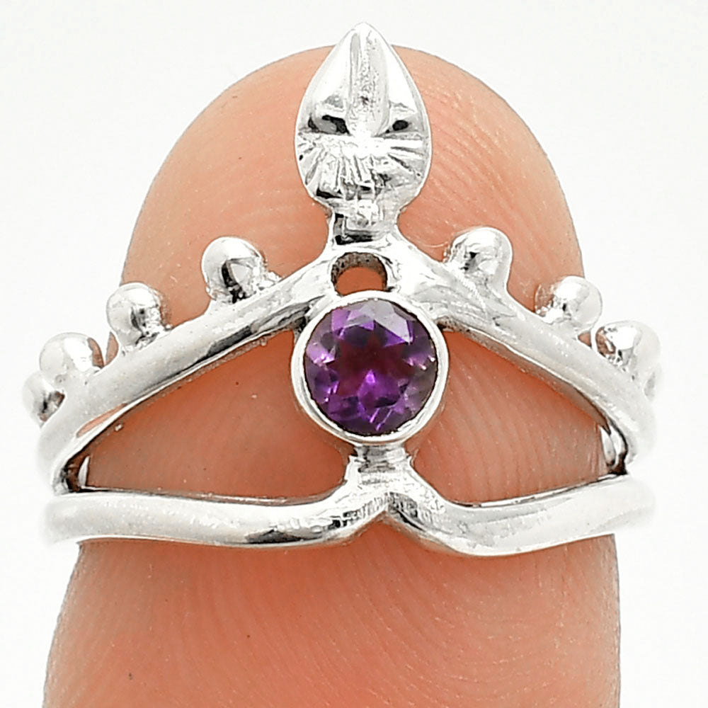 Natural African Amethyst Ring size-5.5 R-1467 SDR236713