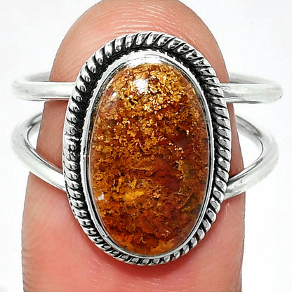 Natural Red Moss Agate Ring size-8 R-1068 SDR236966