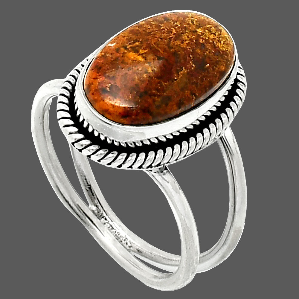 Natural Red Moss Agate Ring size-8 R-1068 SDR236966