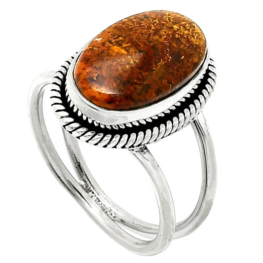 Natural Red Moss Agate Ring size-8 R-1068 SDR236966