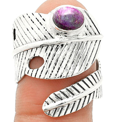 Adjustable Feather - Copper Purple Turquoise Ring size-7 R-1473 SDR237035