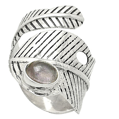 Adjustable Feather - Amethyst Cab Ring size-6 R-1473 SDR237038